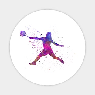 Badminton player in watercolor Magnet